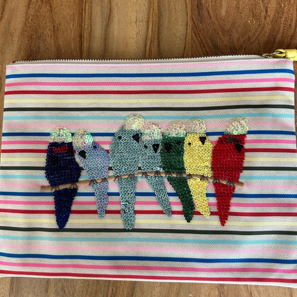 Talbots Resting birds cosmetics bag. One of a kind, never produced sample.